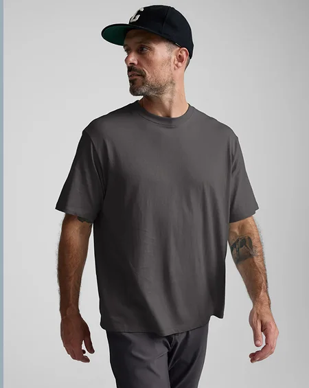 SoftKnit Men's Cotton Tee in Black Ash