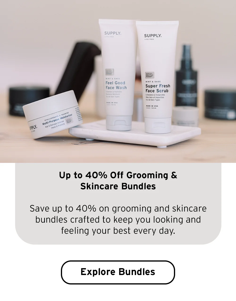 [Up to 40% Off Grooming & Skincare Bundles]