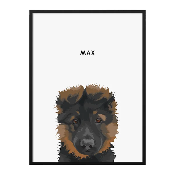 Modern Pet Portrait - Framed Poster