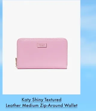 Katy Shiny Textured Leather Medium Zip-Around Wallet