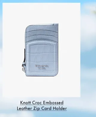 knott Croc Embossed Leather Zip Card Holder