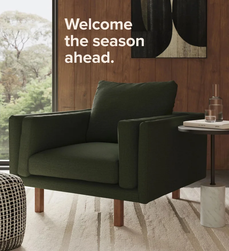 Welcome the season ahead. Shop the Emerson Lounge Chair in Vine Green.