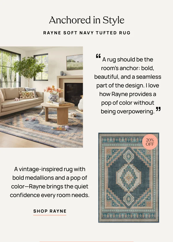 Rayne Soft Navy Tufted Rug