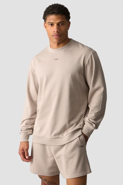 Image of Everyday Unbrushed Relaxed Crewneck Light Greige