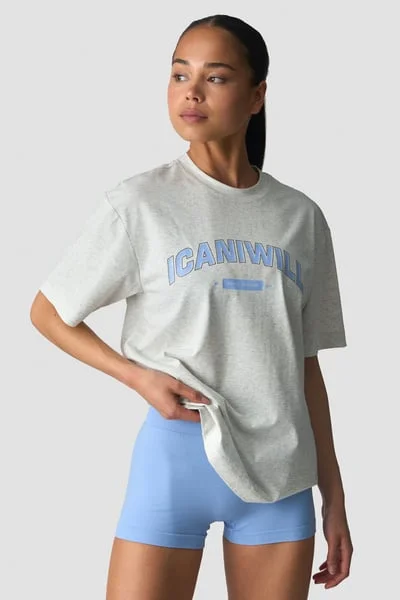 Image of Everyday Cotton T-shirt Print White Melange