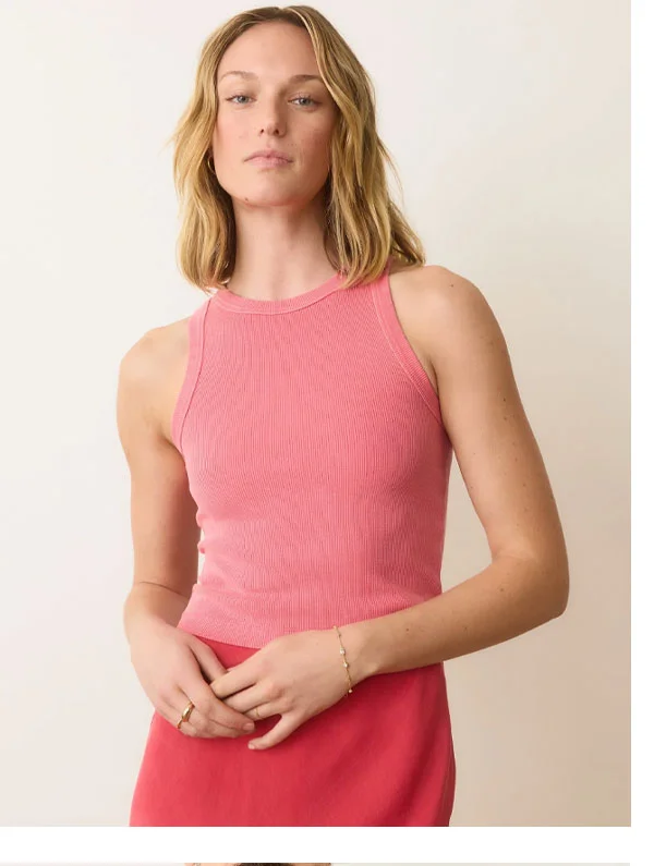 Lexi Rib Sun-In High Neck Crop Tank