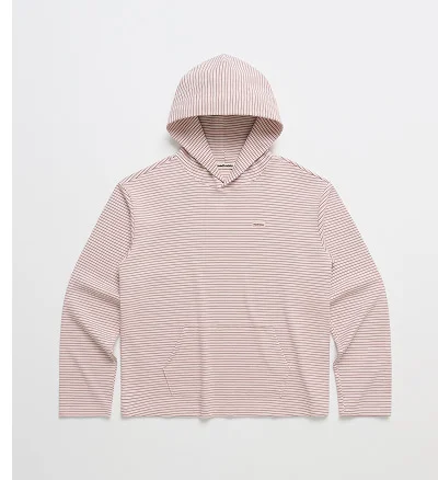 Striped Rib Hoodie - Blush Stripe