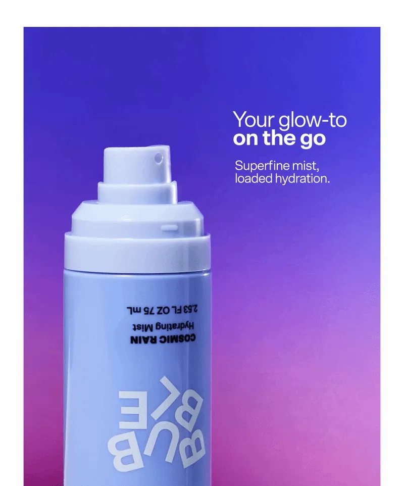 Your glow-to on the go. Superfine mist, loaded hydration. Shop Cosmic Rain $15.