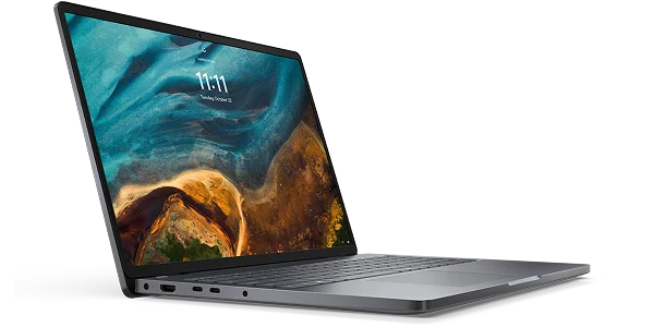 A Dell Pro 16 Laptop computer on a dark background.