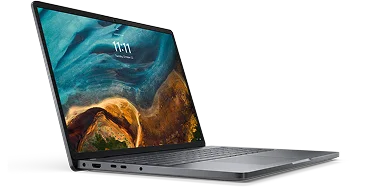 A Dell Pro 16 Laptop computer on a dark background.