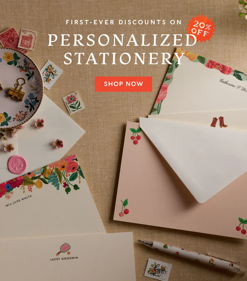 First-ever discounts on Personalized Stationery Shop now