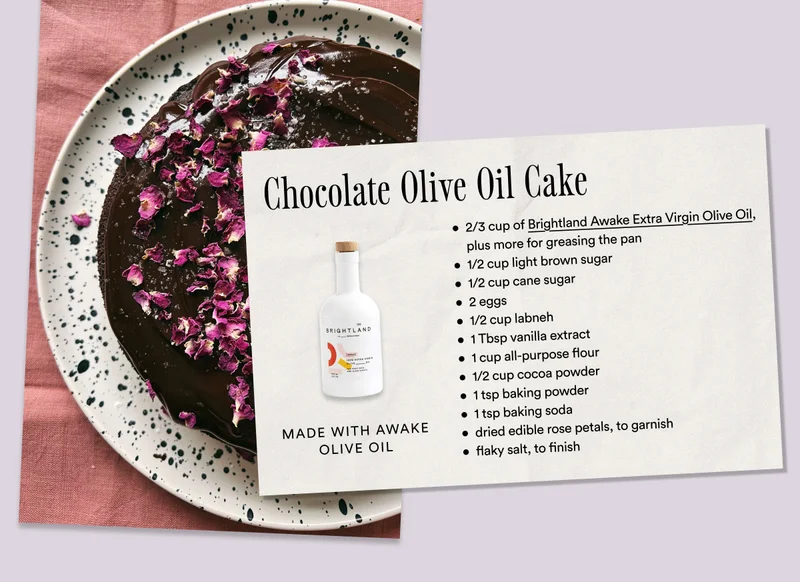 Chocolate Olive Oil Cake. Made with Awake Olive Oil
