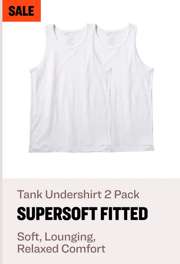sale tank undershirt 2 pack supersoft fitted Soft, Lounging,  Relaxed Comfort