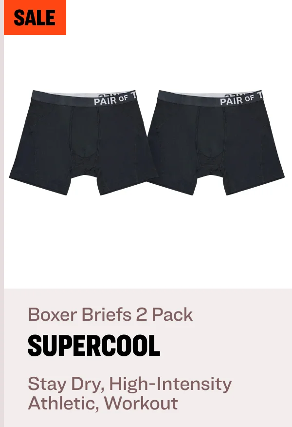 sale Boxer Briefs 2 Pack SuperCool Stay Dry, High-Intensity Athletic, Workout