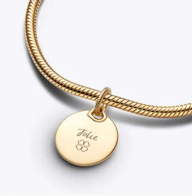Engravable Round Tag Dangle Charm