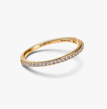 Pandora Era 14k Gold Lab-grown Diamond Half Eternity Pavé Band Ring