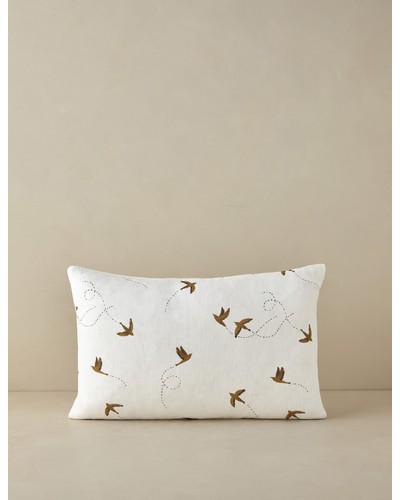 Sparrow Linen Pillow by Rylee + Cru - Rust / Lumbar