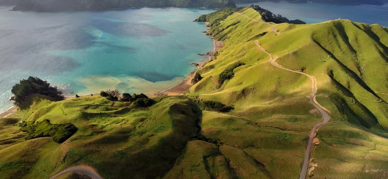 Aerial view of Marlborough Sounds, New Zealand