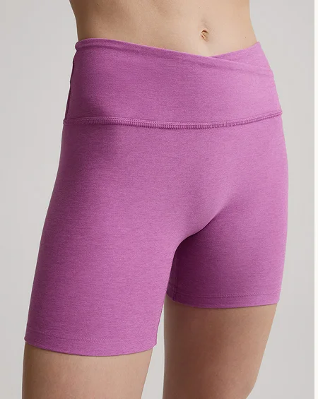 Spacedye At Your Leisure 5" Biker Short in Fun Fuchsia Heather