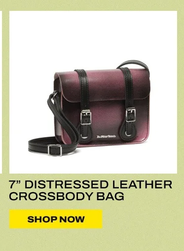 7 Inch Distressed Leather Crossbody Bag