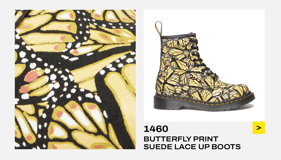 1460 Women's Butterfly Print Suede Lace Up Boots