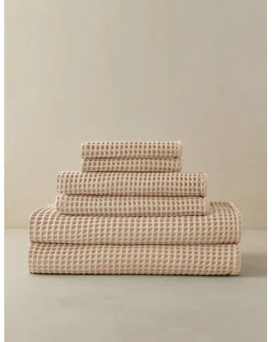 Bexley Organic Cotton Waffle Towel-Sand / Towel Set