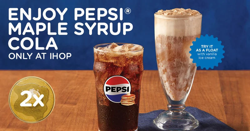 Enjoy Pepsi® Maple Syrup Cola Only at IHOP | Try it as a float with vanilla ice cream
