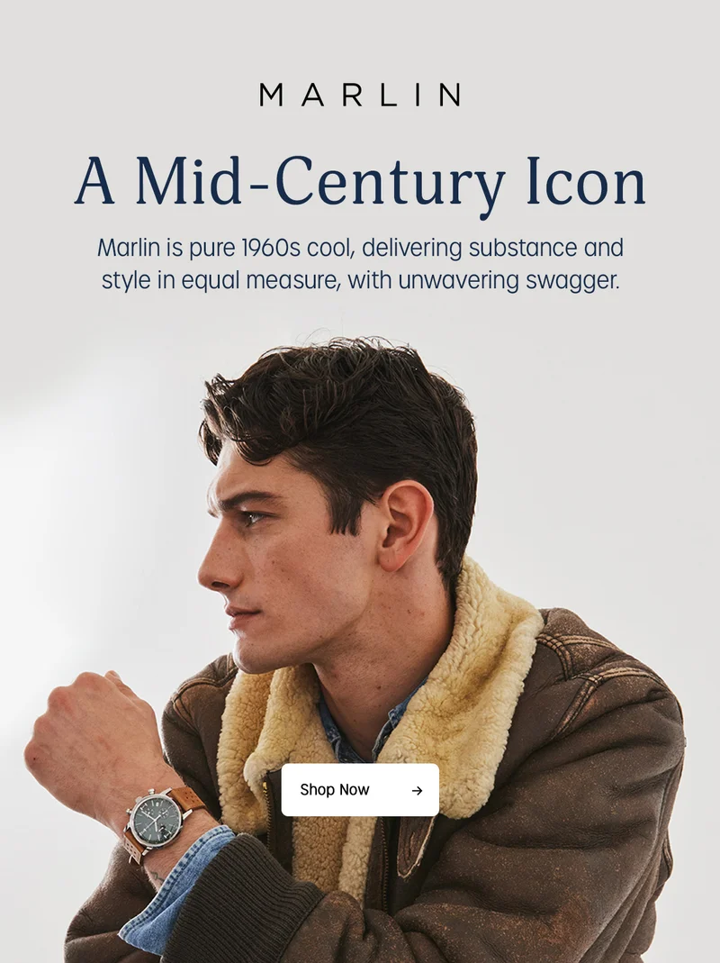 MARLIN | A Mid-Century Icon | Marlin is pure 1960s cool, delivering substance and style in equal measure, with unwavering swagger. | Shop Now