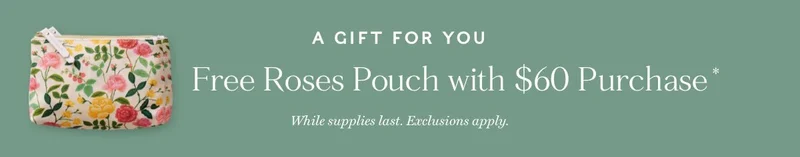Free Roses Pouch with $60+ Purchase