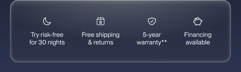 Try risk-free for 30 nights | Free shipping & returns | 5-year warranty**
