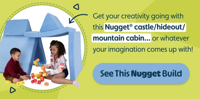 Get your creativity going with this Nugget® castle/hideout/mountain cabin... or whatever your imagination comes up with!  See This Nugget Build