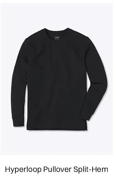 Black Hyperloop Pullover Split-Hem