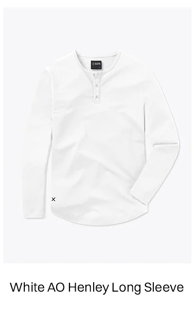 White AO Henley Long Sleeve