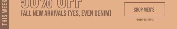 Buy One Get One 50% off Shop Men's