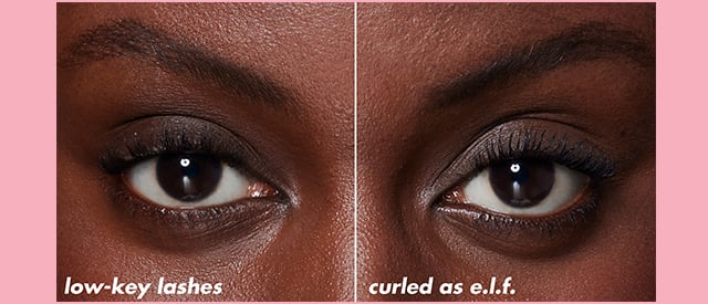 model with naturally curl-resistant lashes wears lash n roll mascara, giving her a curled as e.l.f. look model with naturally curl-resistant lashes wears lash n roll mascara, giving her a curled as e.l.f. look