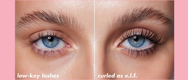 model with naturally sparse lashes wears lash n roll mascara, giving her a curled as e.l.f. look model with naturally sparse lashes wears lash n roll mascara, giving her a curled as e.l.f. look