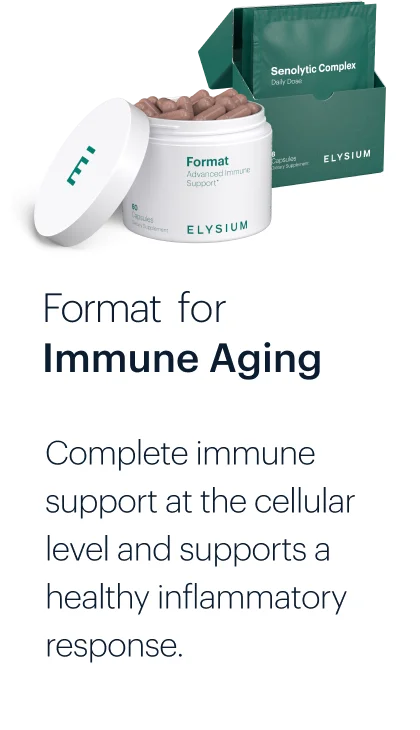 Format | Elysium | Format for Immune Aging | Complete immune support at the cellular level and supports a healthy inflammatory response.