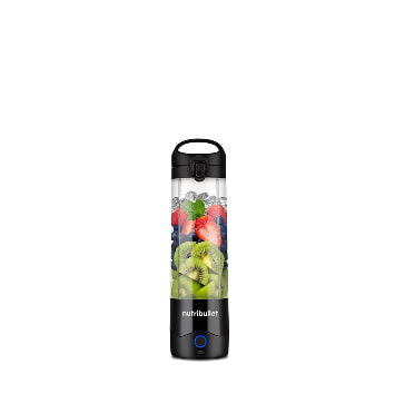 Compact and personal-sized nutribullet blender filled with fresh fruit, shown with a 40% discount.