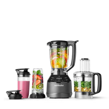 Full-size nutribullet blender system with additional attachments for food prep, shown with a 35% discount.