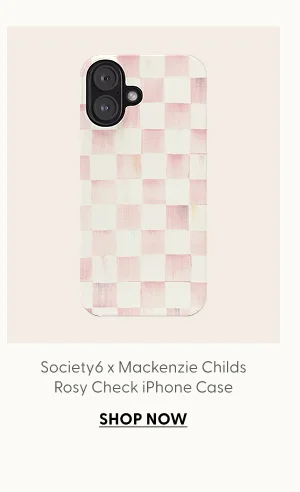 Society6 x Mackenzie Childs Rosy Check iPhone Case