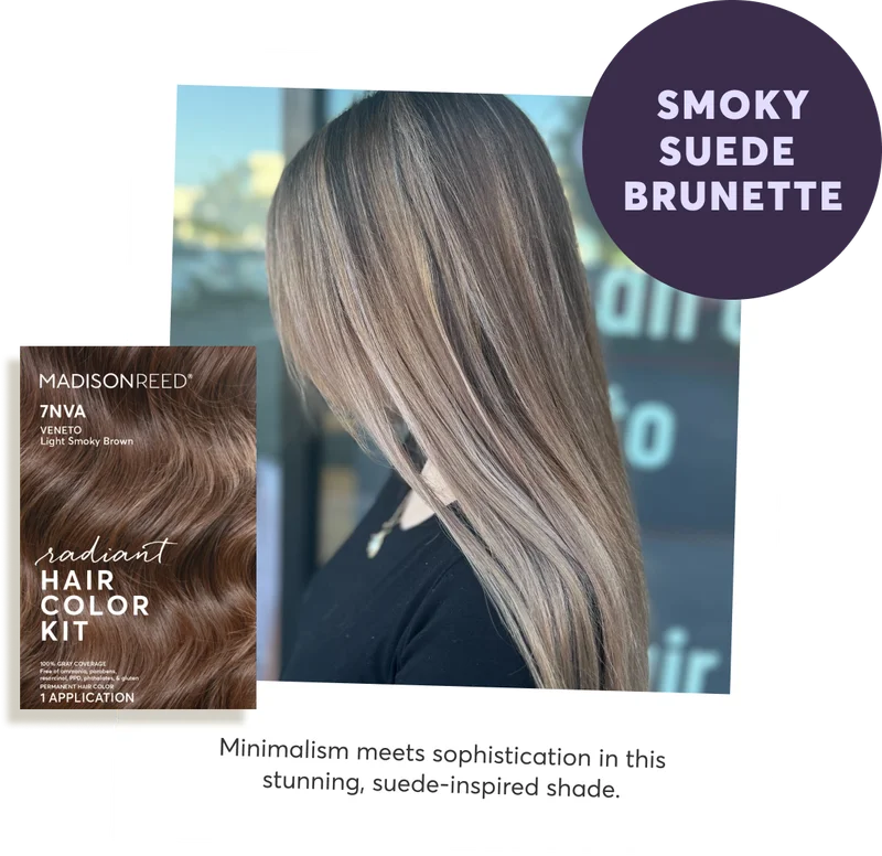 smoky suede brunette Minimalism meets sophistication in this stunning, suede-inspired shade.