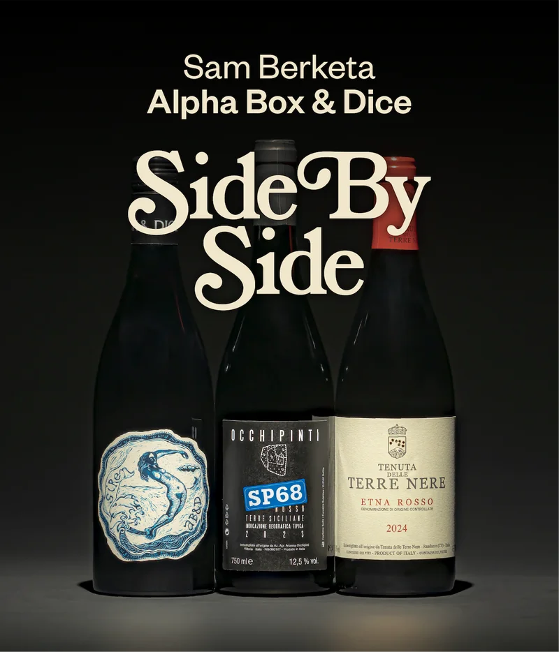Lineup of Sam Berketa's Side by Side 3-pack on a black background.