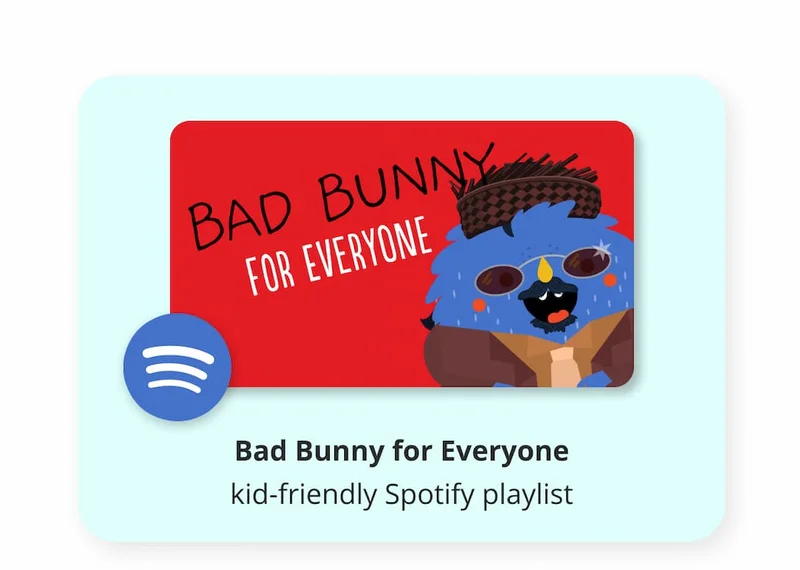 Bad Bunny for Everyone kid-friendly Spotify playlist
