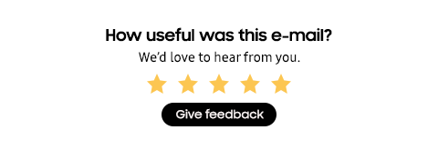 How useful is this e-mail? We'd love to hear from you Give feedback