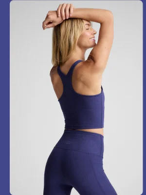 Spacedye Refocus Cropped Tank in Eternal Blue Heather