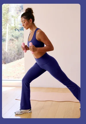 Spacedye High Waisted Practice Pocket Bootcut Pant in Eternal Blue Heather