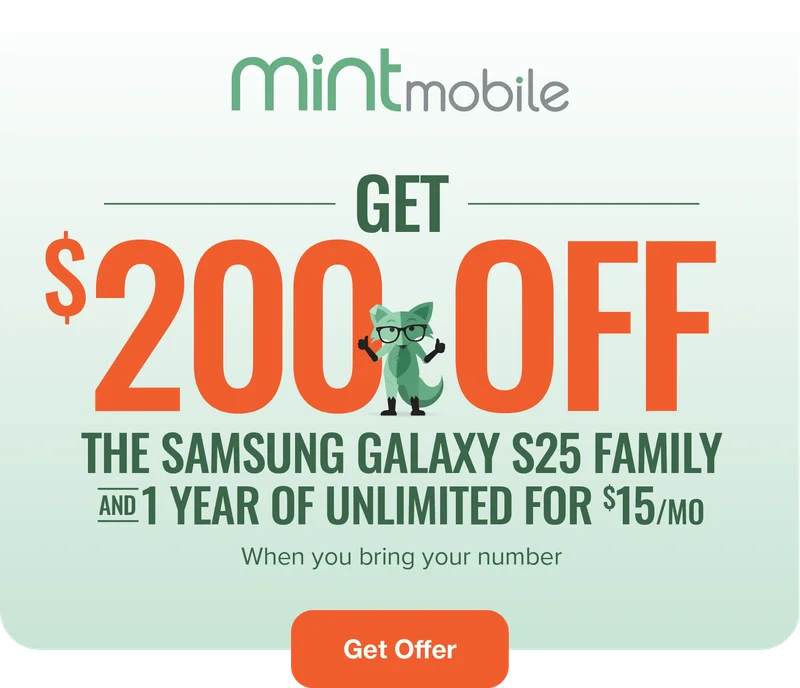 Get $200 off the Samsung Galaxy S25 Family and 1 Year of Unlimited for $15/mo - When you bring your number