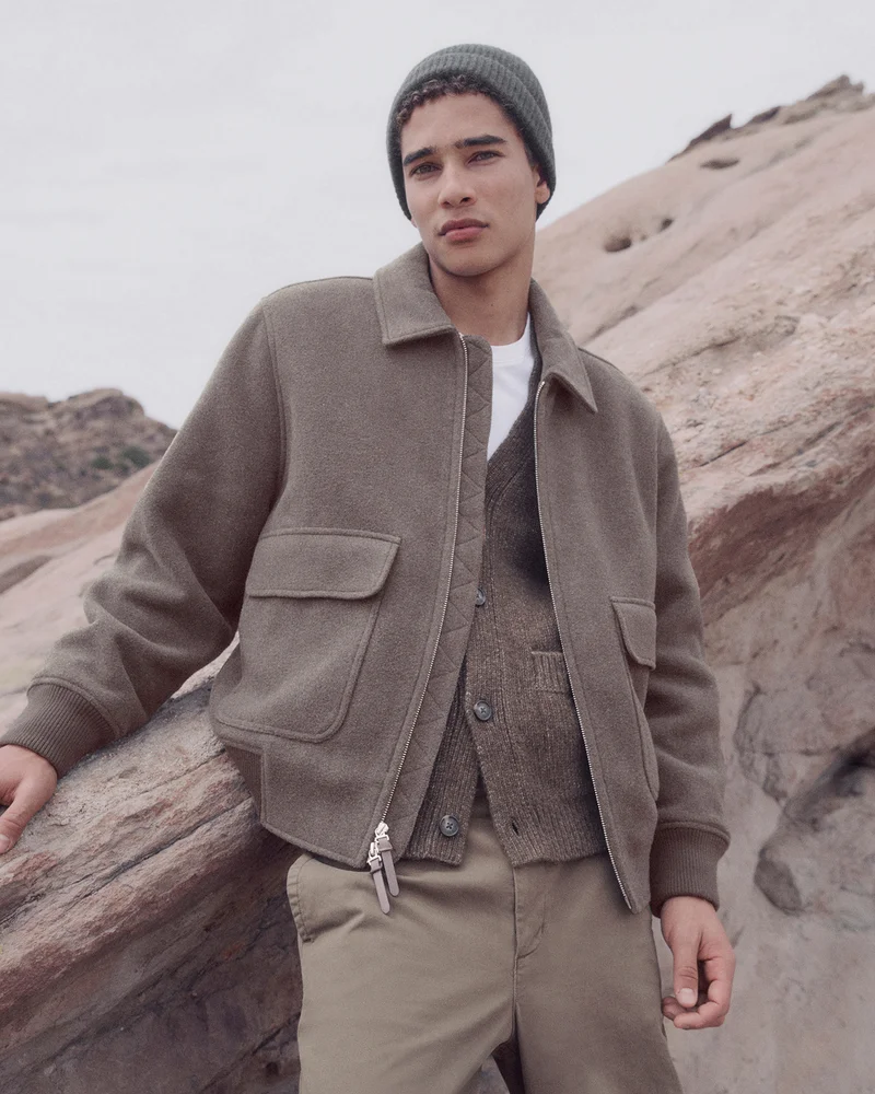 Image | ReWool Flight Jacket | Heather Taupe