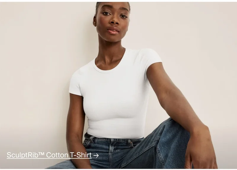 SculptRib™ Cotton T-Shirt→