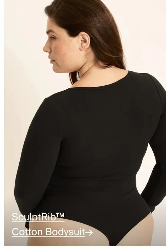 SculptRib™ Cotton Bodysuit→